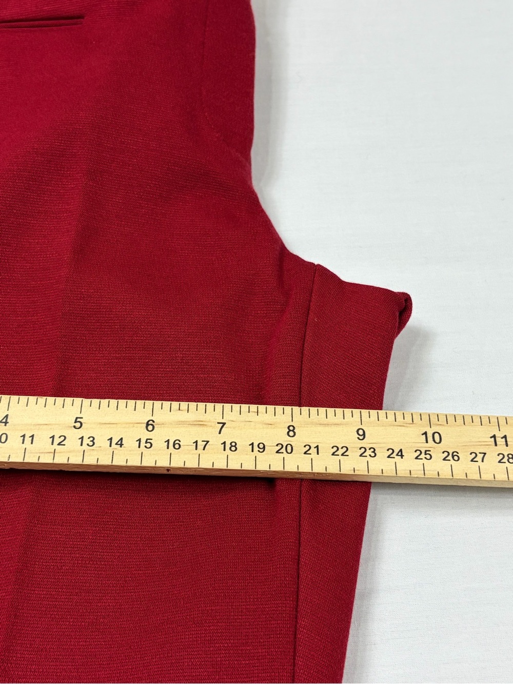BCBGMAXAZRIA Cherry Red Tailored Cuffed Flare Pants Size 0 - Picture 11 of 13
